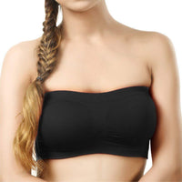 Tube Bra, Wirefree, Strapless, Non Padded and Non-Wired Seamless Tube Bra For Women & Girls, Free Size (Size 28 to 36) – Pack of 3 Tube Bra / Black, White & Beige