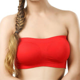 Women’s Non-Padded, Non-Wired Seamless Tube Bra (Free Size, Red Color)