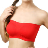 Women’s Non-Padded, Non-Wired Seamless Tube Bra (Free Size, Red Color)