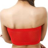 Women’s Non-Padded, Non-Wired Seamless Tube Bra (Free Size, Red Color)